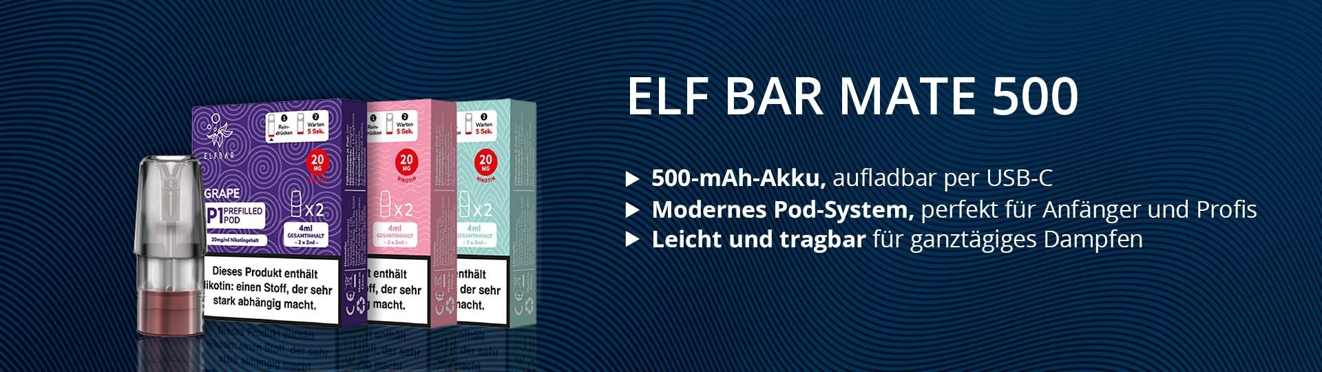 Eigenschaften der Elf Bar Mate 500