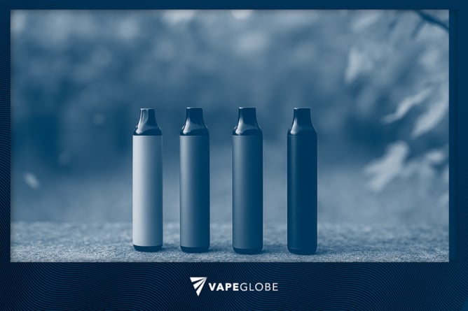 Vapes vor herbstlichem Hintergrund