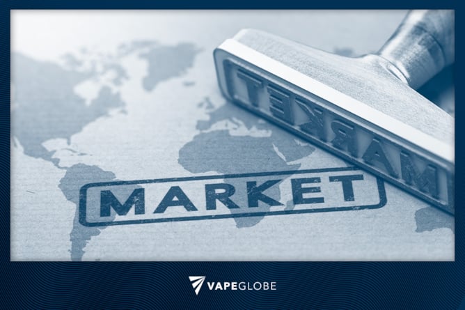 Handels-Stempel um das Thema Unregulierter E-Zigaretten-Handel zu illustrieren