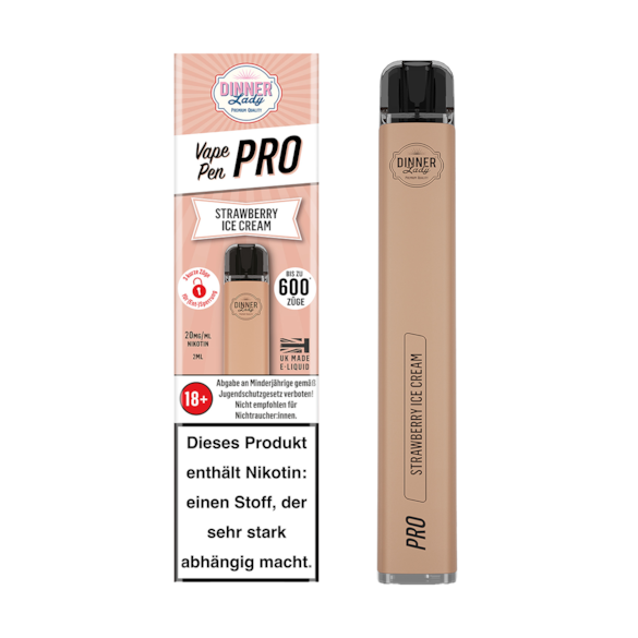 Dinner Lady Vape Pen Pro Strawberry Ice Cream 600
