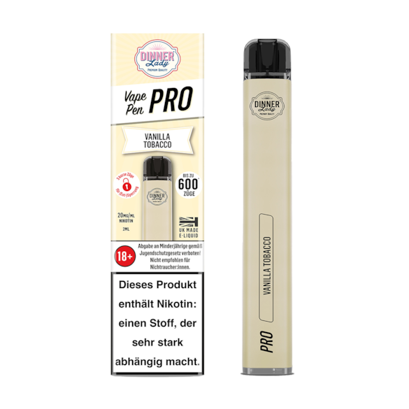 Dinner Lady Vape Pen Pro Vanilla Tobacco 600