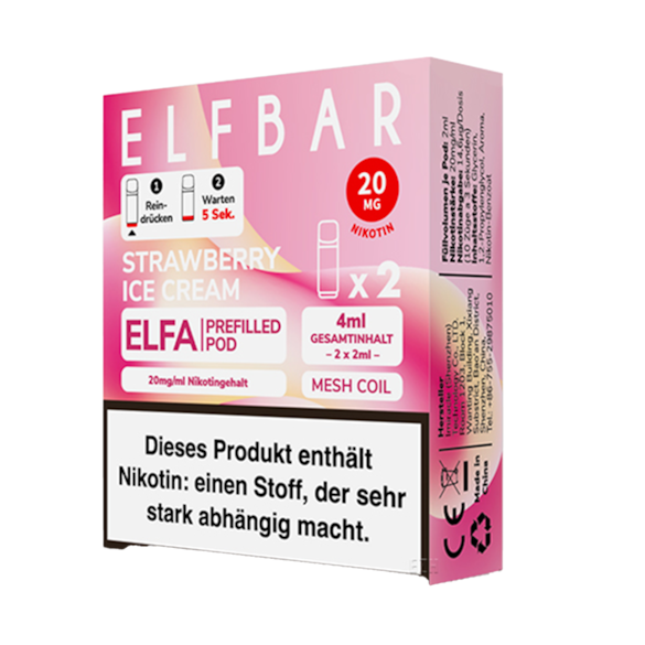 Elf Bar Elfa 2er Pod Strawberry Ice Cream