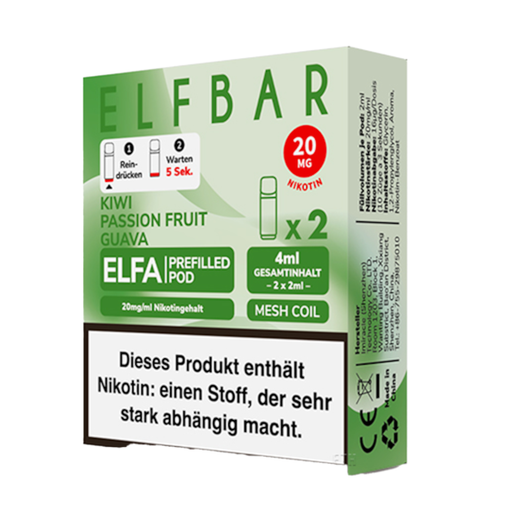 Elf Bar Elfa 2er Pod Kiwi Passion Fruit Guava