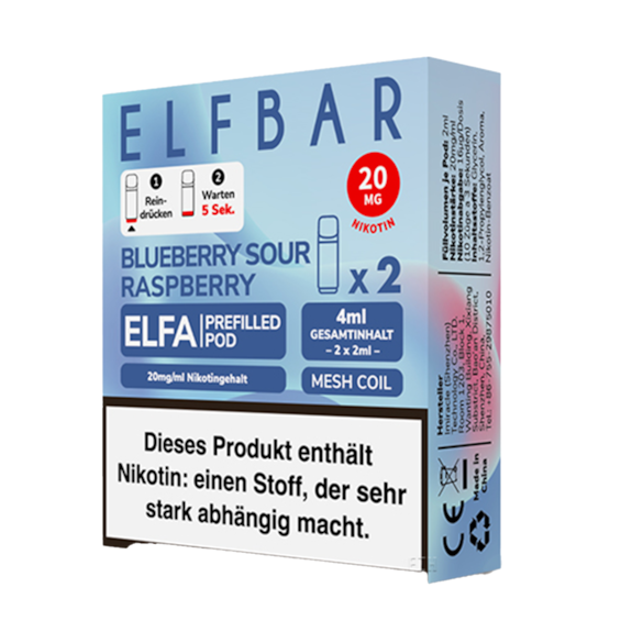 Elf Bar Elfa 2er Pod Blueberry Sour Raspberry