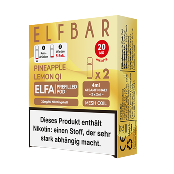 Elf Bar Elfa 2er Pod Pineapple Lemon Qi