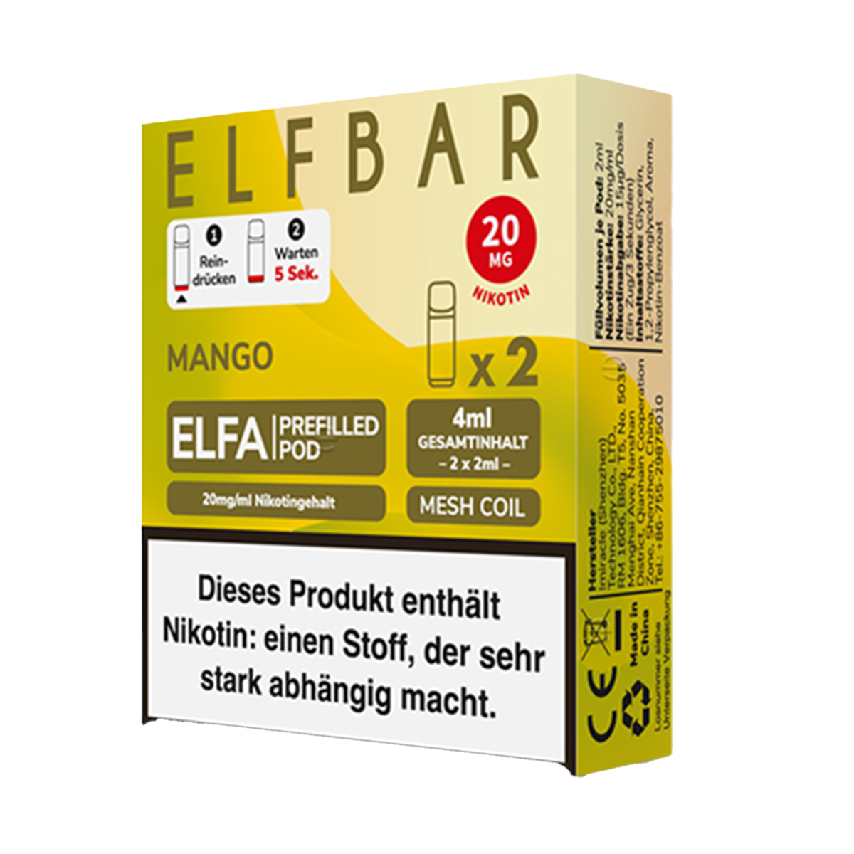 elfbar elfa kaufen Elfbar ELFA Pods Brown/Tobacco US Mix 20mg 2 Stk. – Der  Sportnahrungsdiscounter main image 0