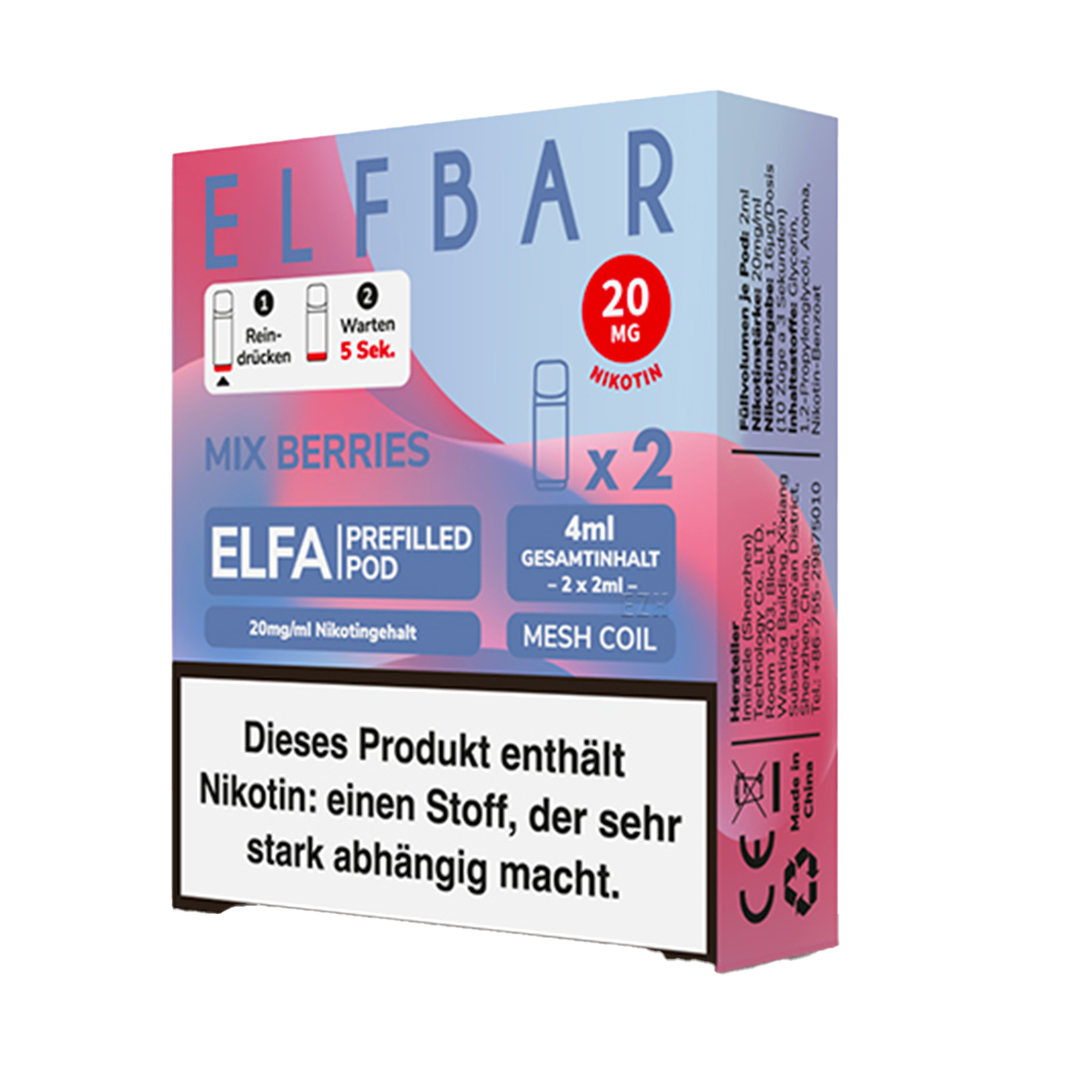 Elf Bar Elfa 2er Pod Blueberry | Gratis Versand