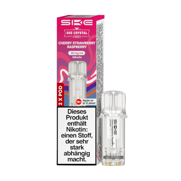 SKE Crystal Plus 2er Pod 600 Cherry Strawberry Raspberry