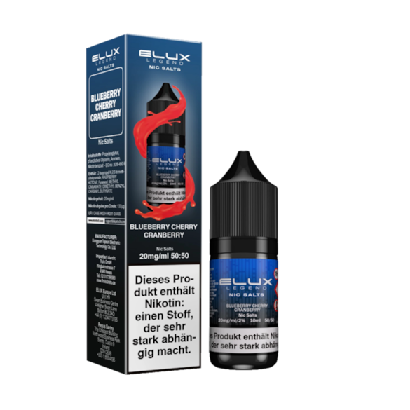 Elux Liquid Blueberry Cherry Cranberry Nic Salt